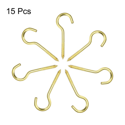 Harfington Screw Eye Hooks Self Tapping Screws Screw-in Hanger Eye-Shape  Hooks 15pcs