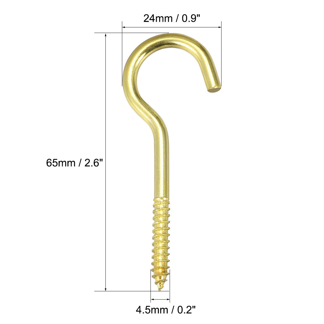 Harfington Screw Eye Hooks Self Tapping Screws Screw-in Hanger Eye-Shape  Hooks 15pcs