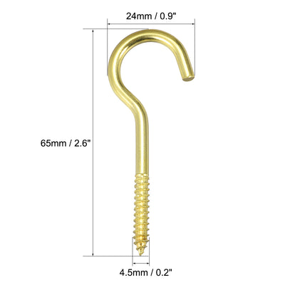 Harfington Screw Eye Hooks Self Tapping Screws Screw-in Hanger Eye-Shape  Hooks 15pcs