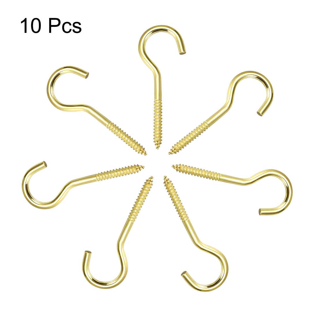Harfington Screw Eye Hooks Self Tapping Screws Screw-in Hanger Eye-Shape  Hook, 10pcs