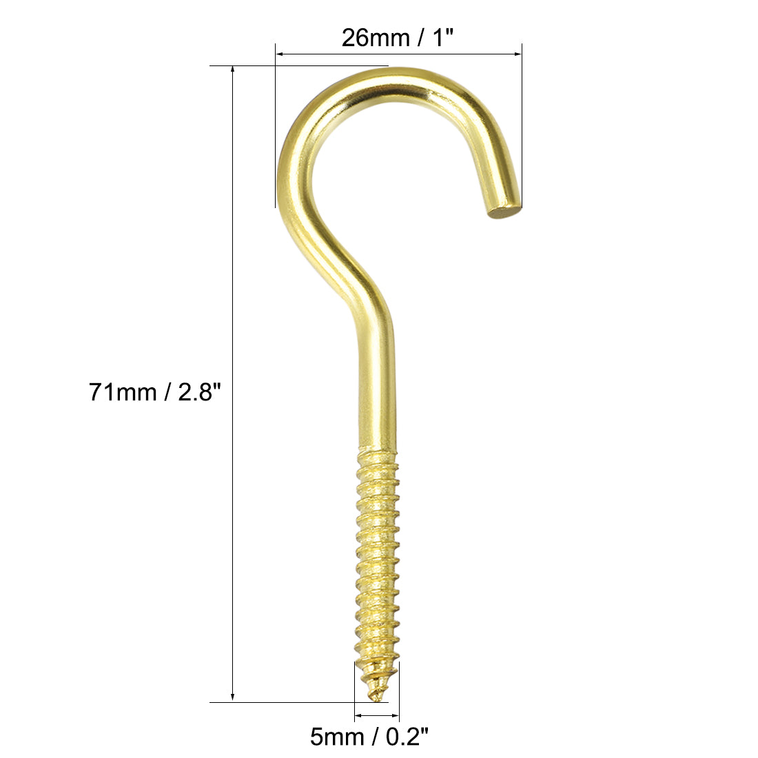 Harfington Screw Eye Hooks Self Tapping Screws Screw-in Hanger Eye-Shape  Hook, 10pcs