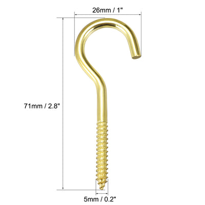 Harfington Screw Eye Hooks Self Tapping Screws Screw-in Hanger Eye-Shape  Hook, 10pcs