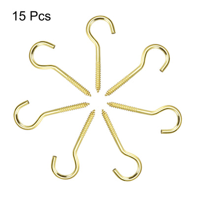 Harfington Screw Eye Hooks Self Tapping Screws Screw-in Hanger Eye-Shape  Hooks 15pcs