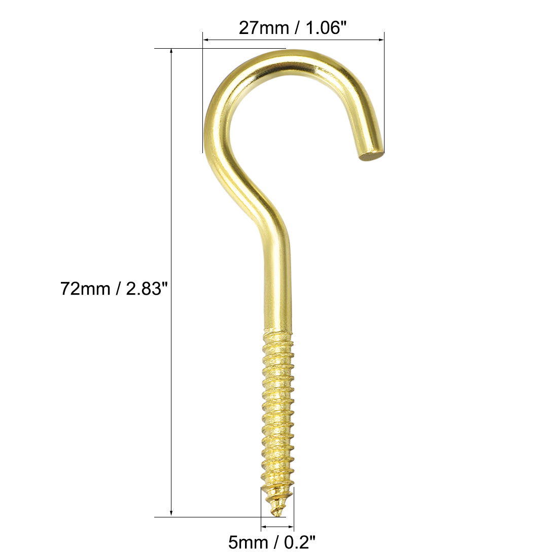 Harfington Screw Eye Hooks Self Tapping Screws Screw-in Hanger Eye-Shape  Hooks 15pcs