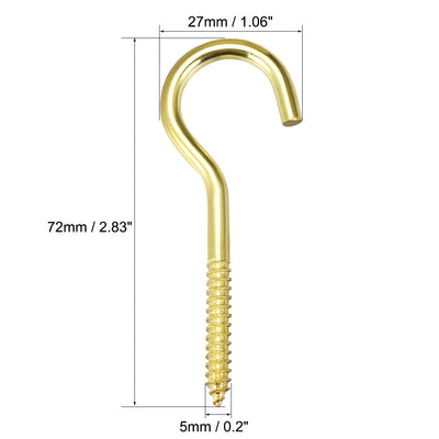 Harfington Screw Eye Hooks Self Tapping Screws Screw-in Hanger Eye-Shape  Hooks 15pcs