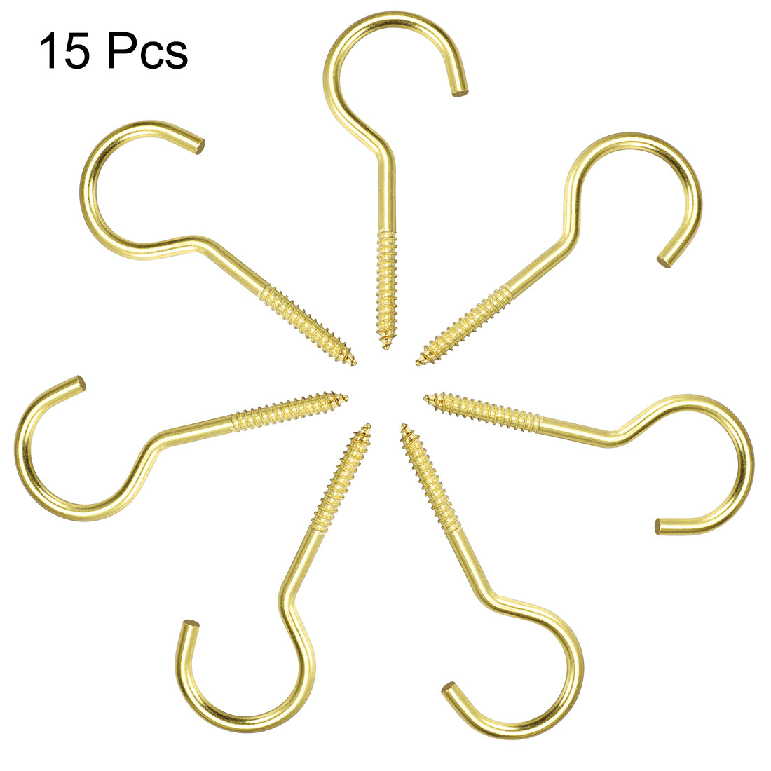 Harfington Screw Eye Hooks Self Tapping Screws Screw-in Hanger Eye-Shape  Hooks 15pcs