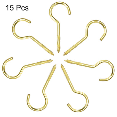 Harfington Screw Eye Hooks Self Tapping Screws Screw-in Hanger Eye-Shape  Hooks 15pcs