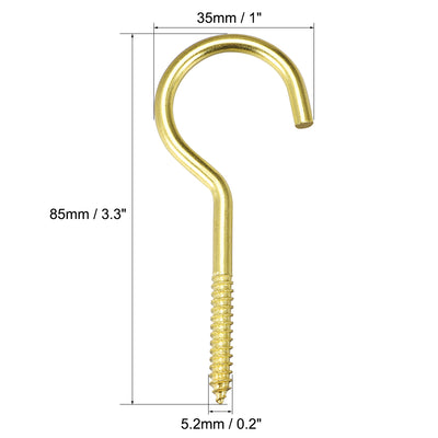 Harfington Screw Eye Hooks Self Tapping Screws Screw-in Hanger Eye-Shape  Hooks 15pcs