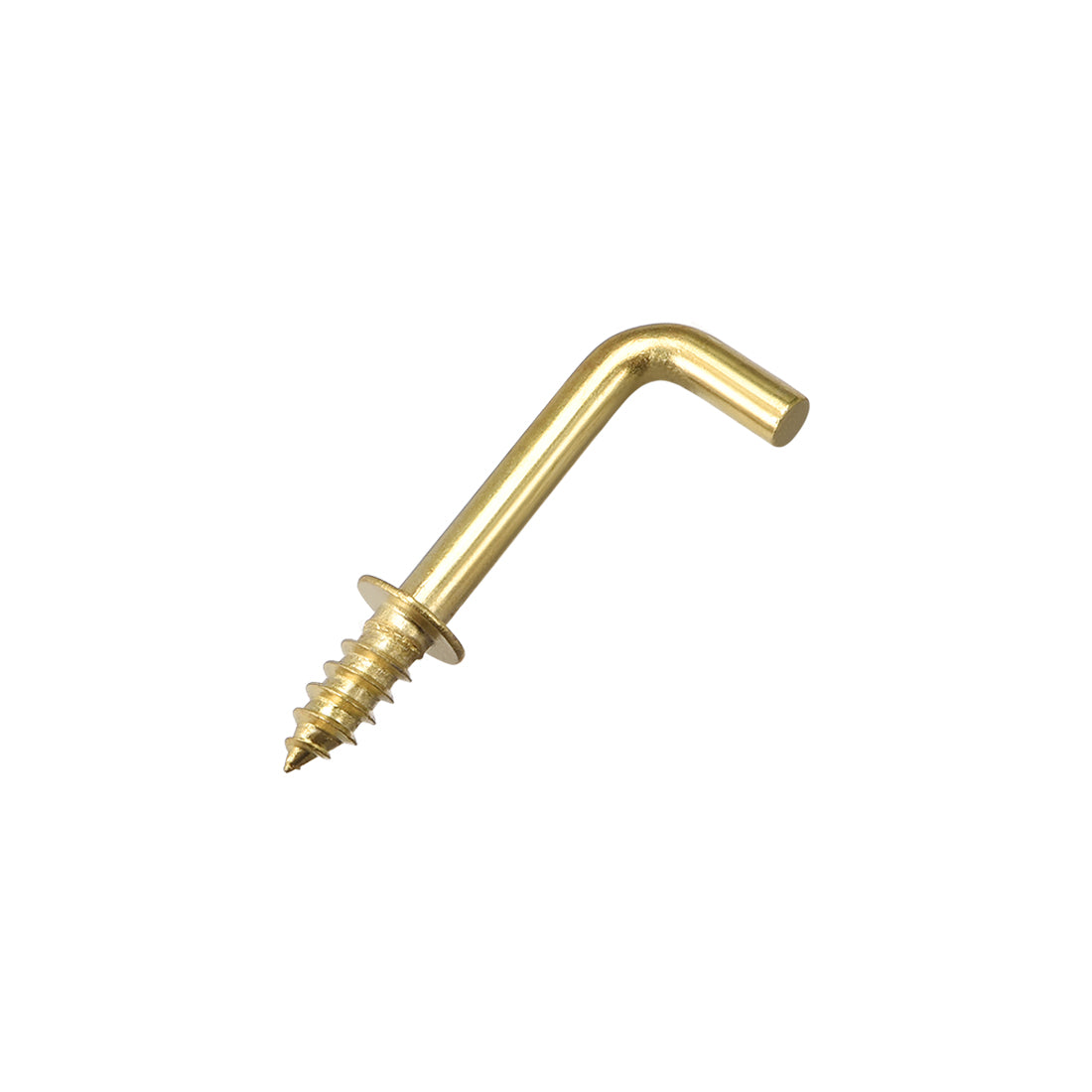 Harfington Screw Eye Hooks Self Tapping Screws Screw-in Hanger Hooks with Plate Golden 25pcs