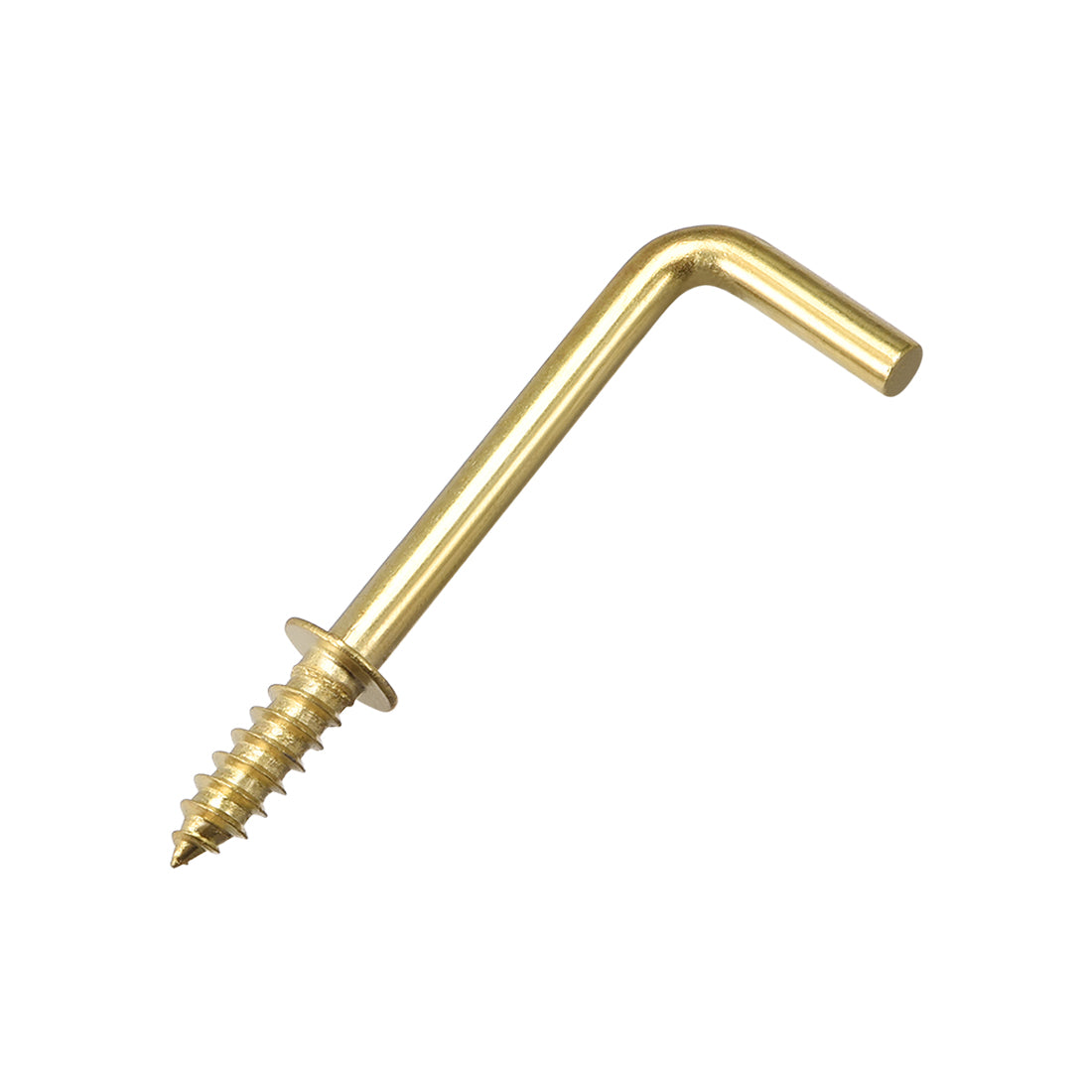 Harfington Screw Eye Hooks Self Tapping Screws Screw-in Hanger Hooks with Plate Golden 25pcs