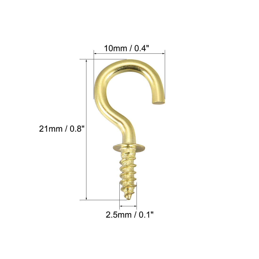 Harfington Screw Eye Hooks Self Tapping Screws Screw-in Hanger Eye-Shape  Hooks 25pcs