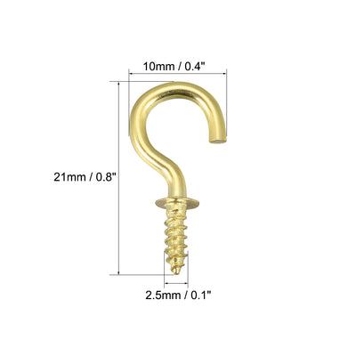 Harfington Screw Eye Hooks Self Tapping Screws Screw-in Hanger Eye-Shape  Hooks Plate 100pcs