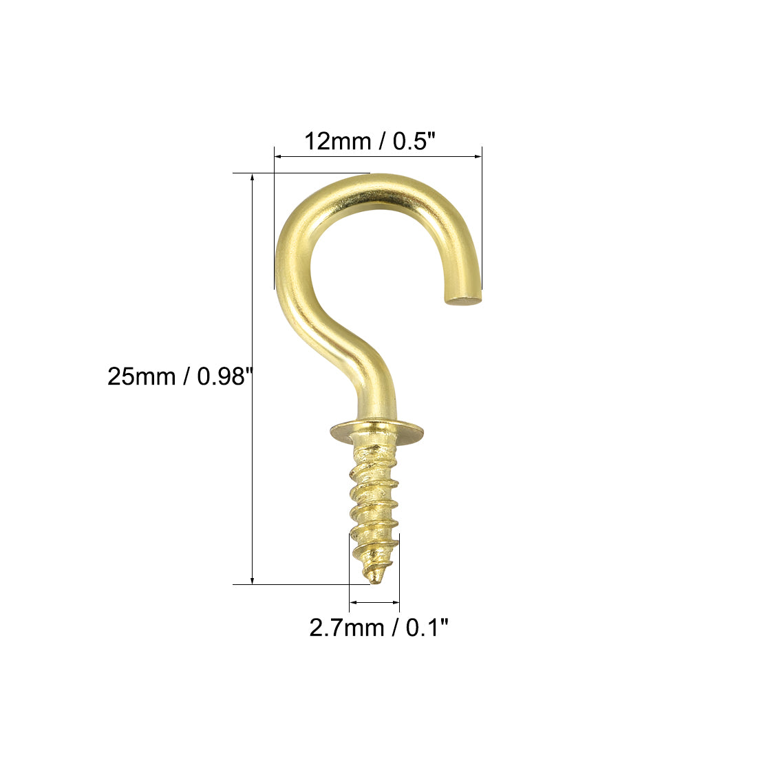 Harfington Screw Eye Hooks Self Tapping Screws Screw-in Hanger Eye-Shape  Hooks Plate 100pcs