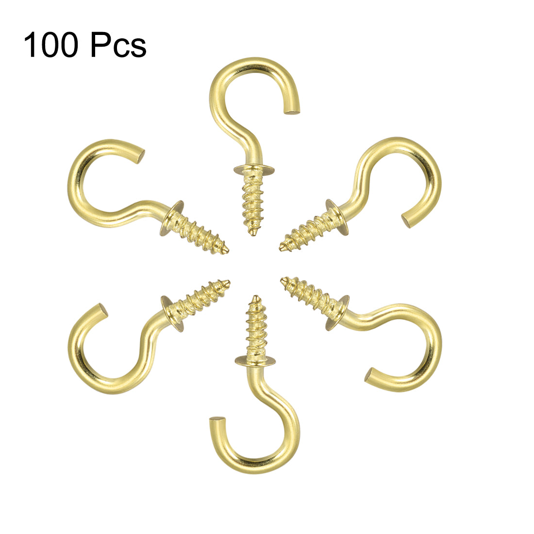 Harfington Screw Eye Hooks Self Tapping Screws Screw-in Hanger Eye-Shape  Hooks Plate 100pcs