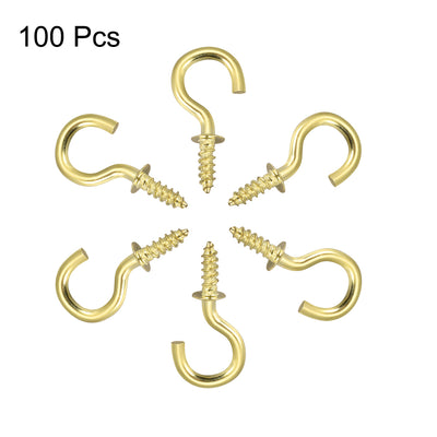 Harfington Screw Eye Hooks Self Tapping Screws Screw-in Hanger Eye-Shape  Hooks Plate 100pcs