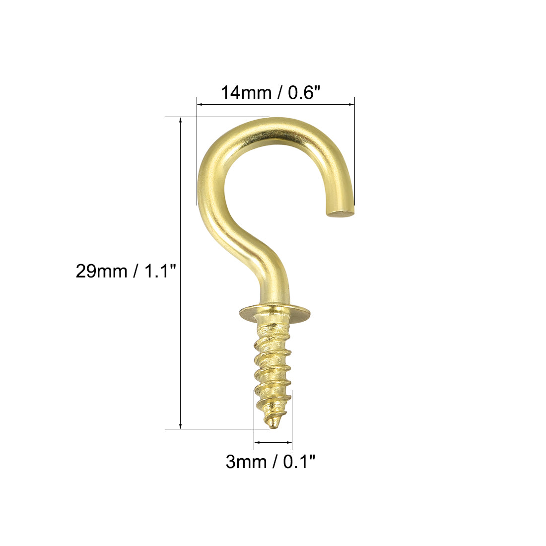 Harfington Screw Eye Hooks Self Tapping Screws Screw-in Hanger Eye-Shape  Hooks Plate 100pcs
