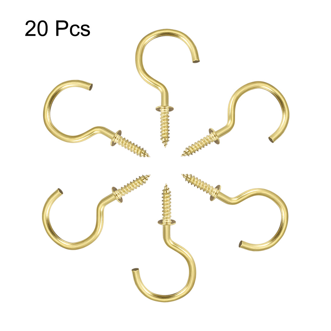 Harfington Screw Eye Hooks Self Tapping Screw, Screw-in Hanger Eye-Shape  Hooks 20pcs