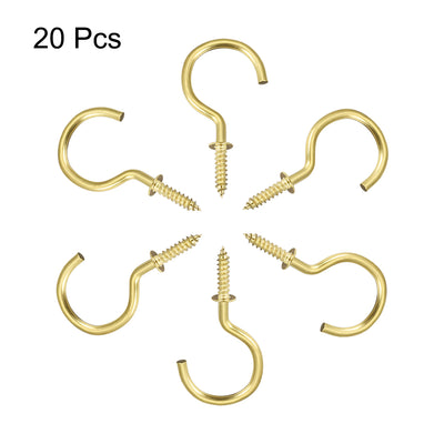 Harfington Screw Eye Hooks Self Tapping Screw, Screw-in Hanger Eye-Shape  Hooks 20pcs