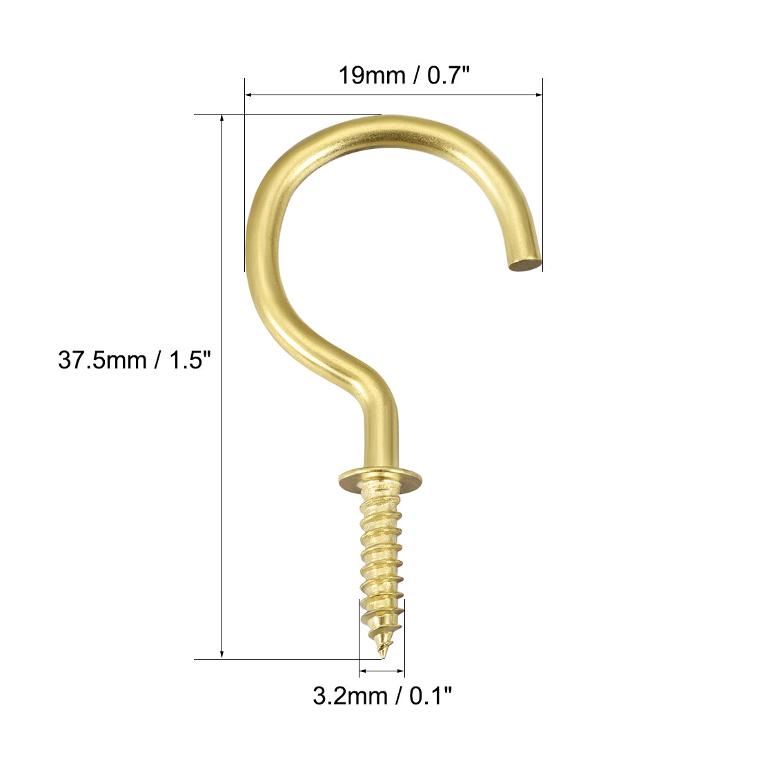 Harfington Screw Eye Hooks Self Tapping Screw, Screw-in Hanger Eye-Shape  Hooks 20pcs