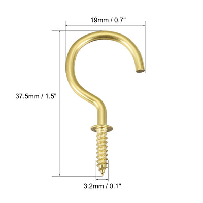 Harfington Screw Eye Hooks Self Tapping Screw, Screw-in Hanger Eye-Shape  Hooks 20pcs