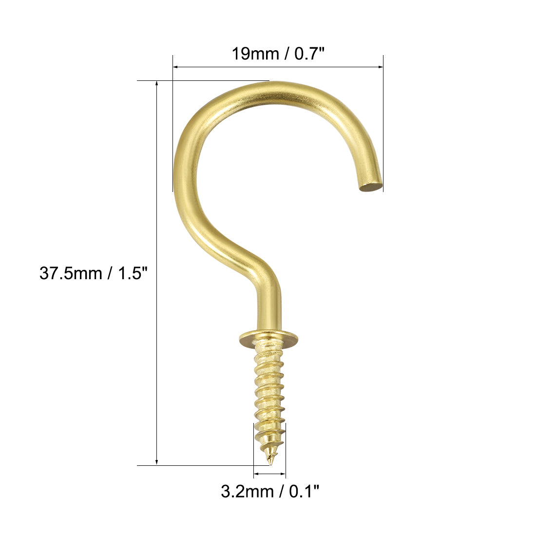 Harfington Screw Eye Hooks Self Tapping Screws Screw-in Hanger Eye-Shape  Hooks 60pcs