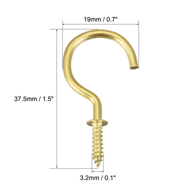 Harfington Screw Eye Hooks Self Tapping Screws Screw-in Hanger Eye-Shape  Hooks 60pcs