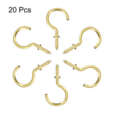 Harfington Screw Eye Hooks Self Tapping Screw, Screw-in Hanger Eye-Shape  Hooks 20pcs