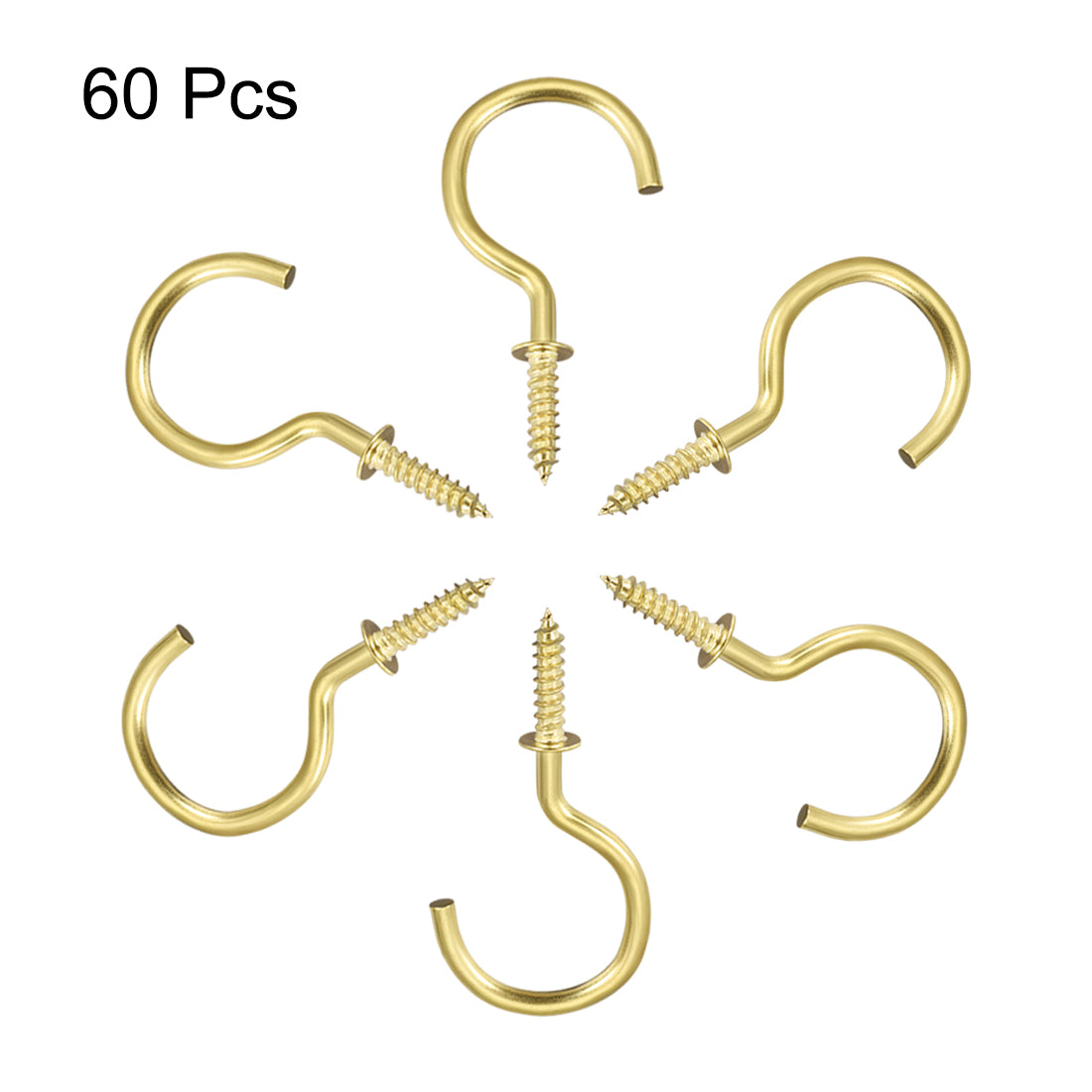 Harfington Screw Eye Hooks Self Tapping Screws Screw-in Hanger Eye-Shape  Hooks 60pcs