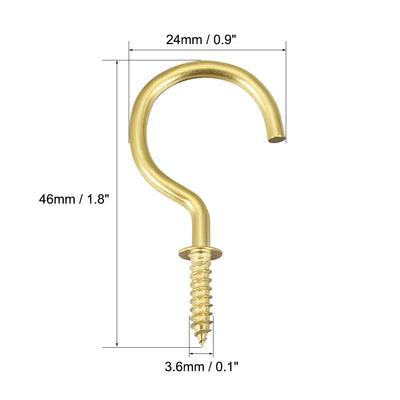 Harfington Screw Eye Hooks Self Tapping Screws Screw-in Hanger Eye-Shape  Hooks 60pcs