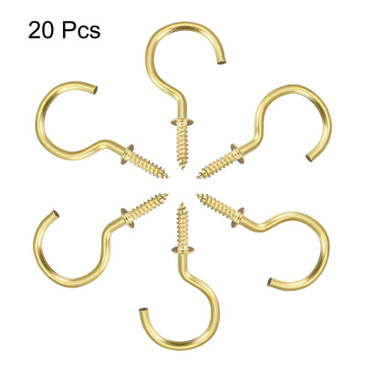 Harfington Screw Eye Hooks Self Tapping Screw, Screw-in Hanger Eye-Shape  Hooks 20pcs
