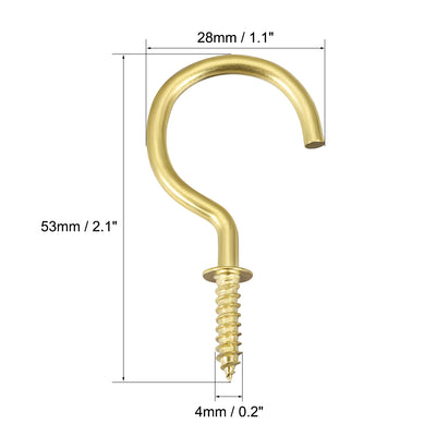 Harfington Screw Eye Hooks Self Tapping Screw, Screw-in Hanger Eye-Shape  Hooks 20pcs