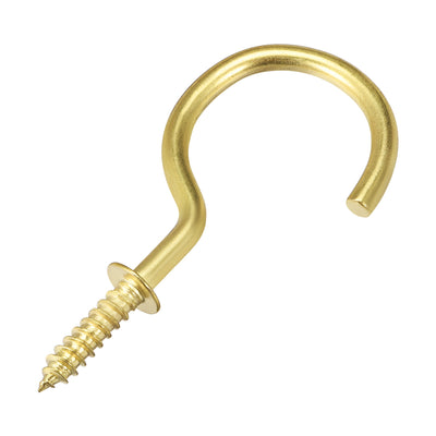 Harfington Screw Eye Hooks Self Tapping Screws Screw-in Hanger Eye-Shape  Hooks with Plate 10pcs