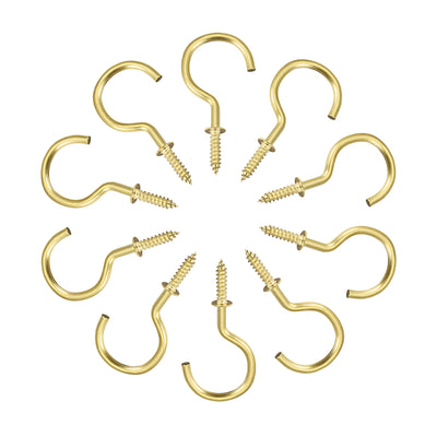 Harfington Screw Eye Hooks Self Tapping Screws Screw-in Hanger Eye-Shape  Hooks with Plate 10pcs