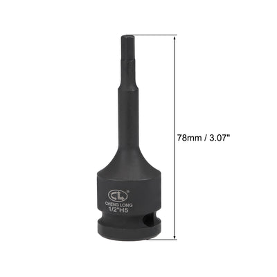 Harfington Impact Hex Bit Socket, Metric Cr-Mo Steel