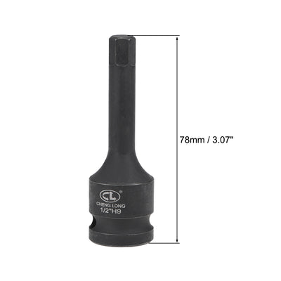 Harfington Impact Hex Bit Socket, Metric Cr-Mo Steel