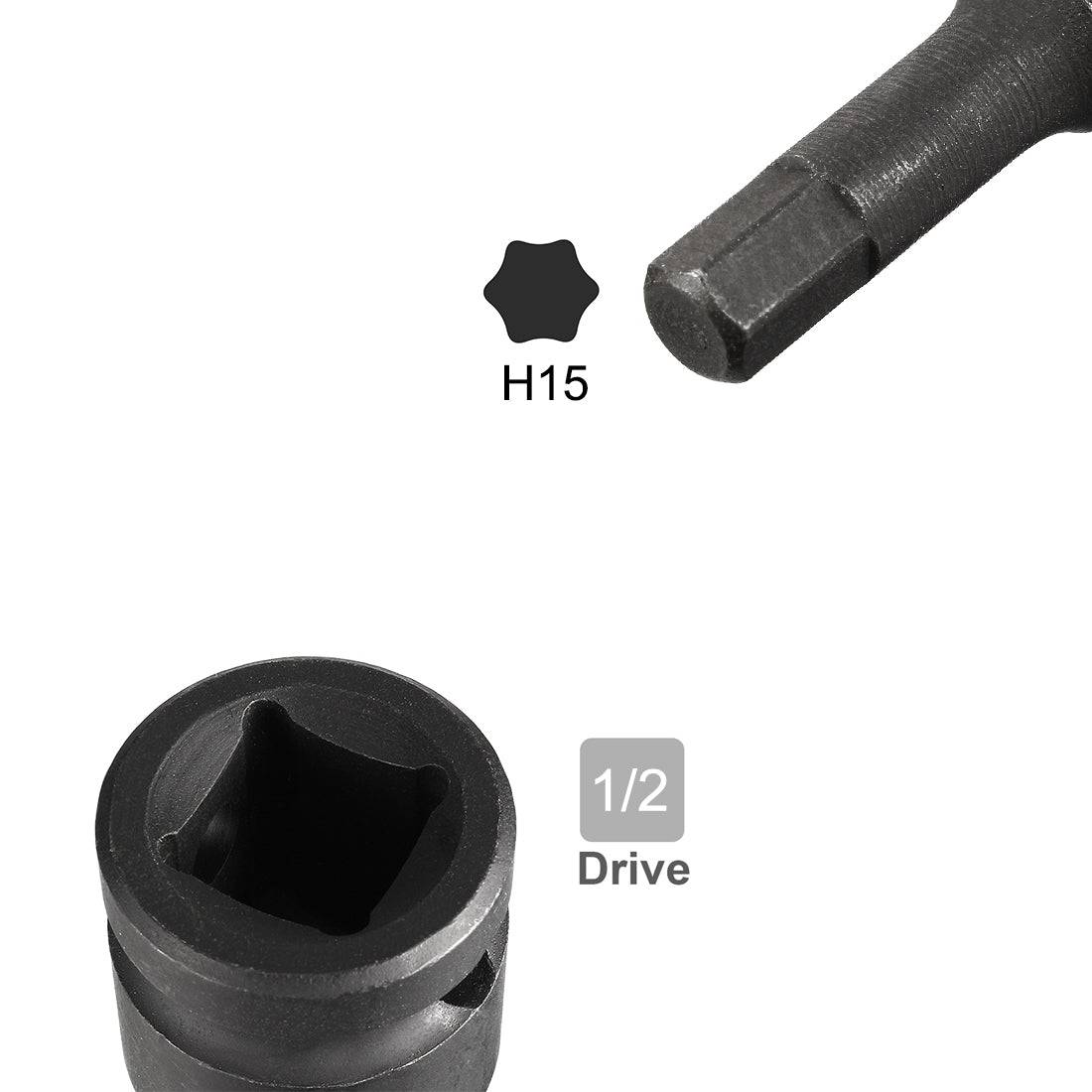 Harfington Impact Hex Bit Socket, Metric Cr-Mo Steel