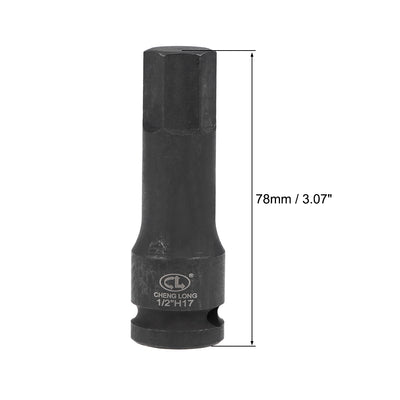 Harfington Impact Hex Bit Socket, Metric Cr-Mo Steel