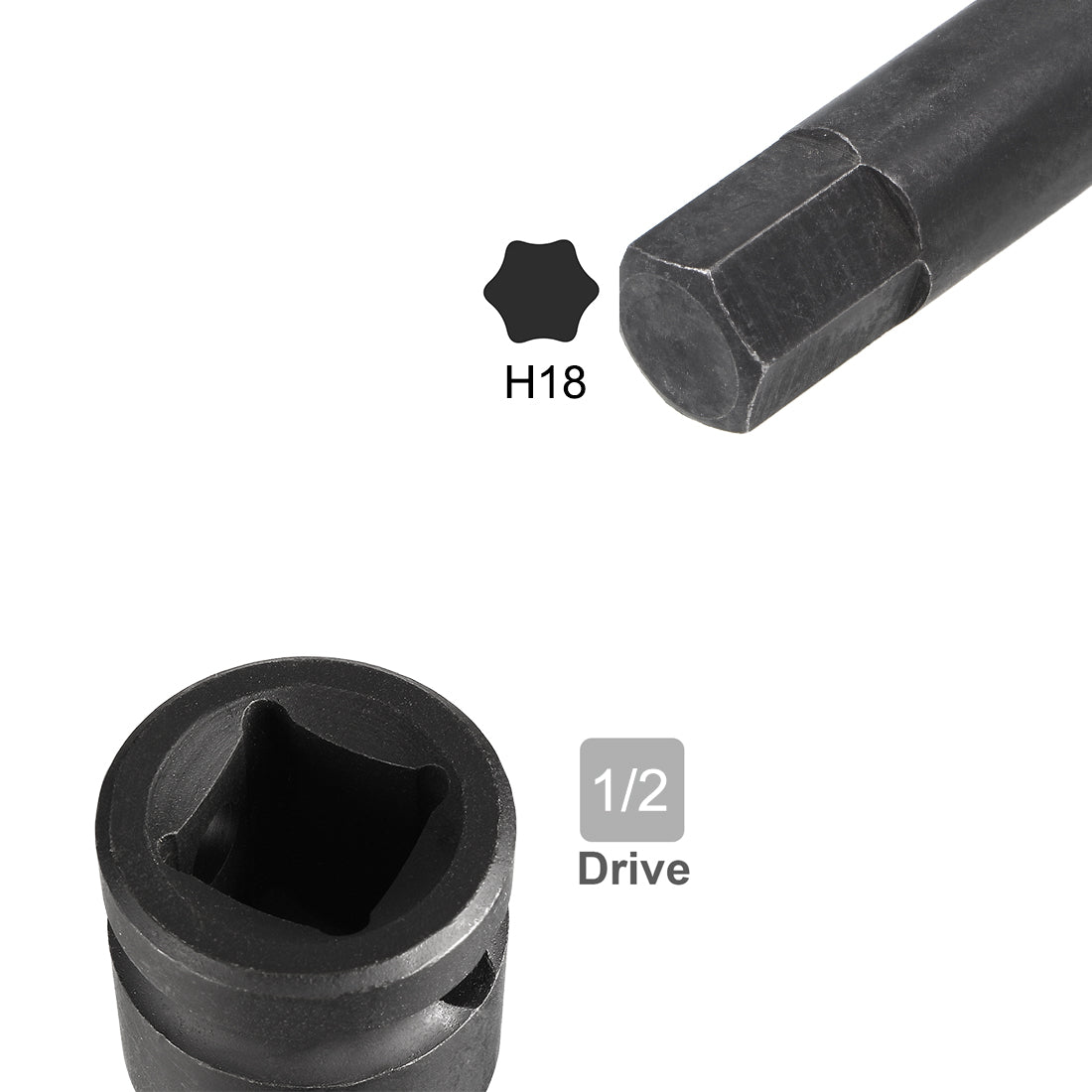 Harfington Impact Hex Bit Socket, Metric Cr-Mo Steel