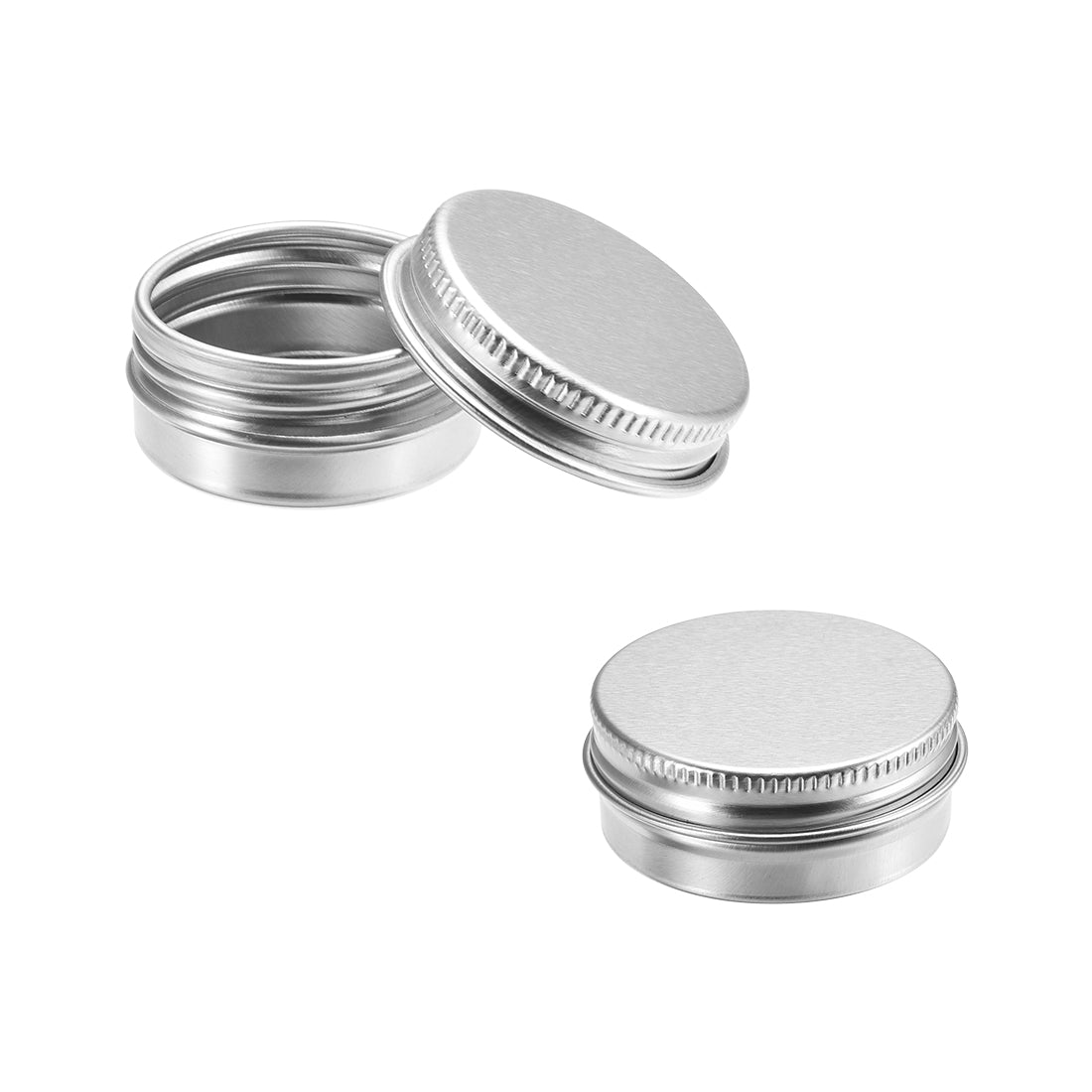 Harfington 0.33 oz Round Aluminum Cans Tin Can Screw Top Metal Lid Containers 1ml, 3pcs