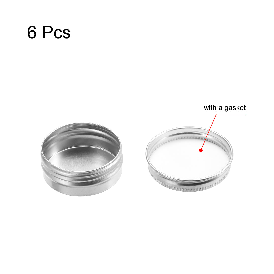Harfington 0.33 oz Round Aluminum Cans Tin Can Screw Top Metal Lid Containers 1ml, 6pcs