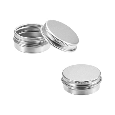 Harfington 0.33 oz Round Aluminum Cans Tin Can Screw Top Metal Lid Containers 1ml, 6pcs