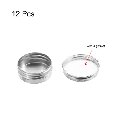 Harfington 0.33 oz Round Aluminum Cans Tin Can Screw Top Metal Lid Containers 1ml, 12pcs