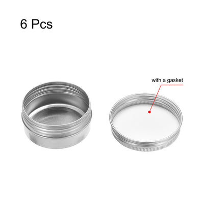 Harfington 0.67 oz Round Aluminum Cans Tin Can Screw Top Metal Lid Containers 20ml, 6pcs
