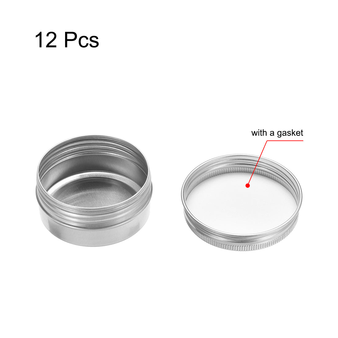 Harfington 0.67 oz Round Aluminum Cans Tin Can Screw Top Metal Lid Containers 20ml, 12pcs