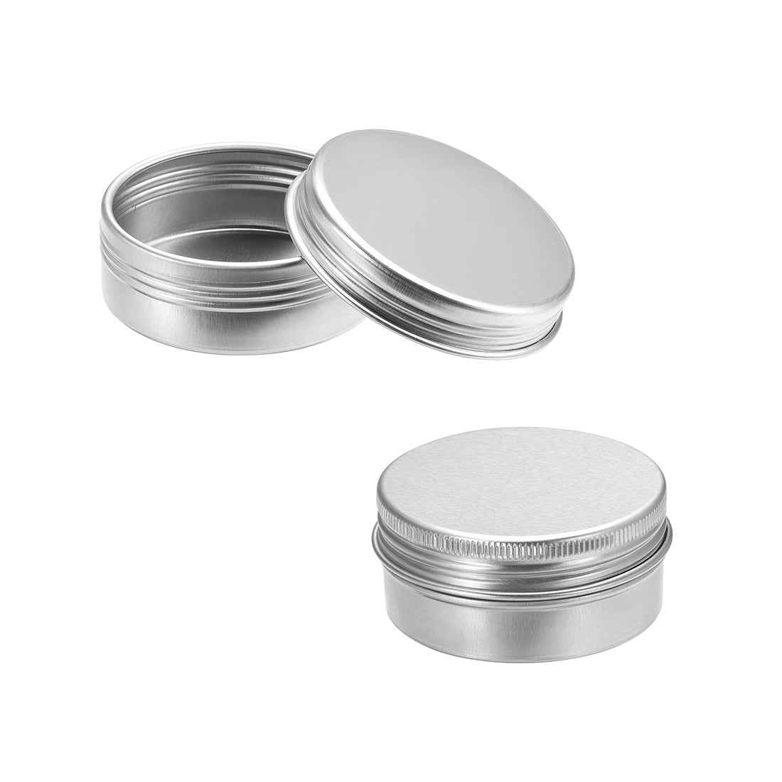 Harfington 0.67 oz Round Aluminum Cans Tin Can Screw Top Metal Lid Containers 20ml, 12pcs