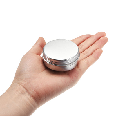 Harfington 0.67 oz Round Aluminum Cans Tin Can Screw Top Metal Lid Containers 20ml, 24pcs