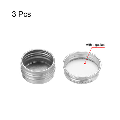 Harfington 0.17 oz Round Aluminum Cans Tin Can Screw Top Metal Lid Containers 5ml, 3pcs