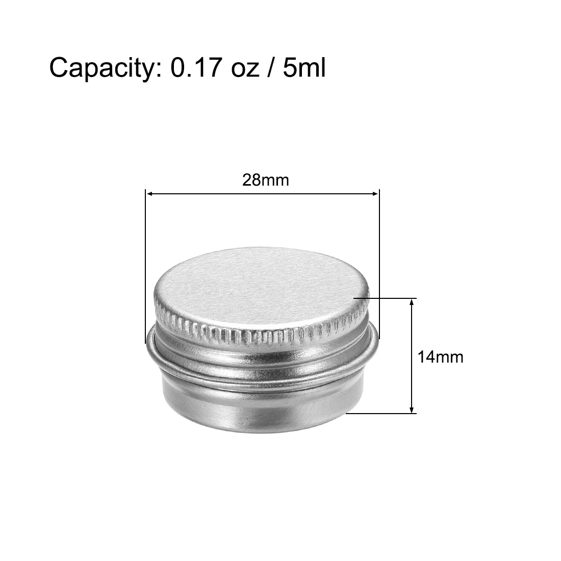Harfington 0.17 oz Round Aluminum Cans Tin Can Screw Top Metal Lid Containers 5ml, 12pcs
