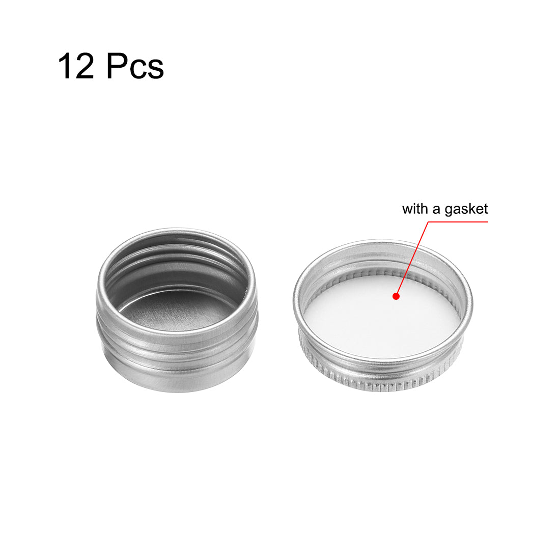 Harfington 0.17 oz Round Aluminum Cans Tin Can Screw Top Metal Lid Containers 5ml, 12pcs