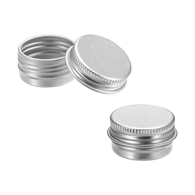 Harfington 0.17 oz Round Aluminum Cans Tin Can Screw Top Metal Lid Containers 5ml, 12pcs